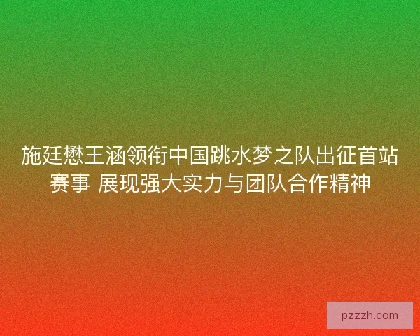 施廷懋王涵领衔中国跳水梦之队出征首站赛事 展现强大实力与团队合作精神