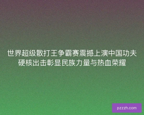 世界超级散打王争霸赛震撼上演中国功夫硬核出击彰显民族力量与热血荣耀
