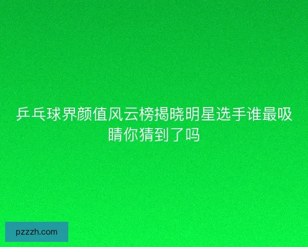 乒乓球界颜值风云榜揭晓明星选手谁最吸睛你猜到了吗