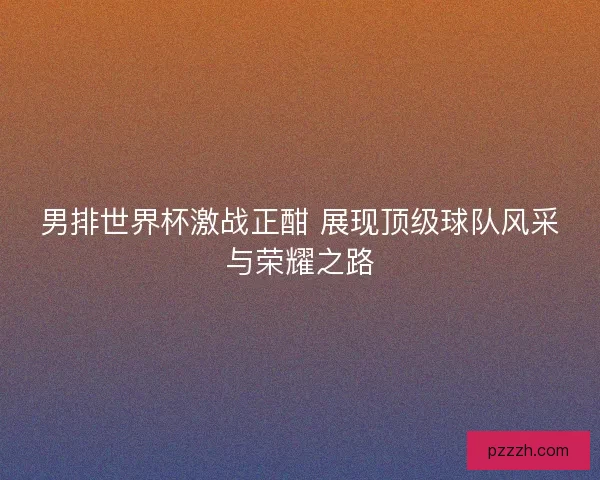 男排世界杯激战正酣 展现顶级球队风采与荣耀之路