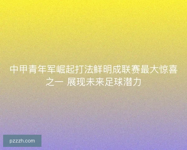中甲青年军崛起打法鲜明成联赛最大惊喜之一 展现未来足球潜力 中甲青年军崛起打法鲜明成联赛最大惊喜之一 展现未来足球潜力