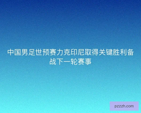 中国男足世预赛力克印尼取得关键胜利备战下一轮赛事 中国男足世预赛力克印尼取得关键胜利备战下一轮赛事